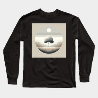 Solitary Sentinel: A Moment in Monochrome Long Sleeve T-Shirt